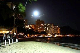 Waikiki Beach at night